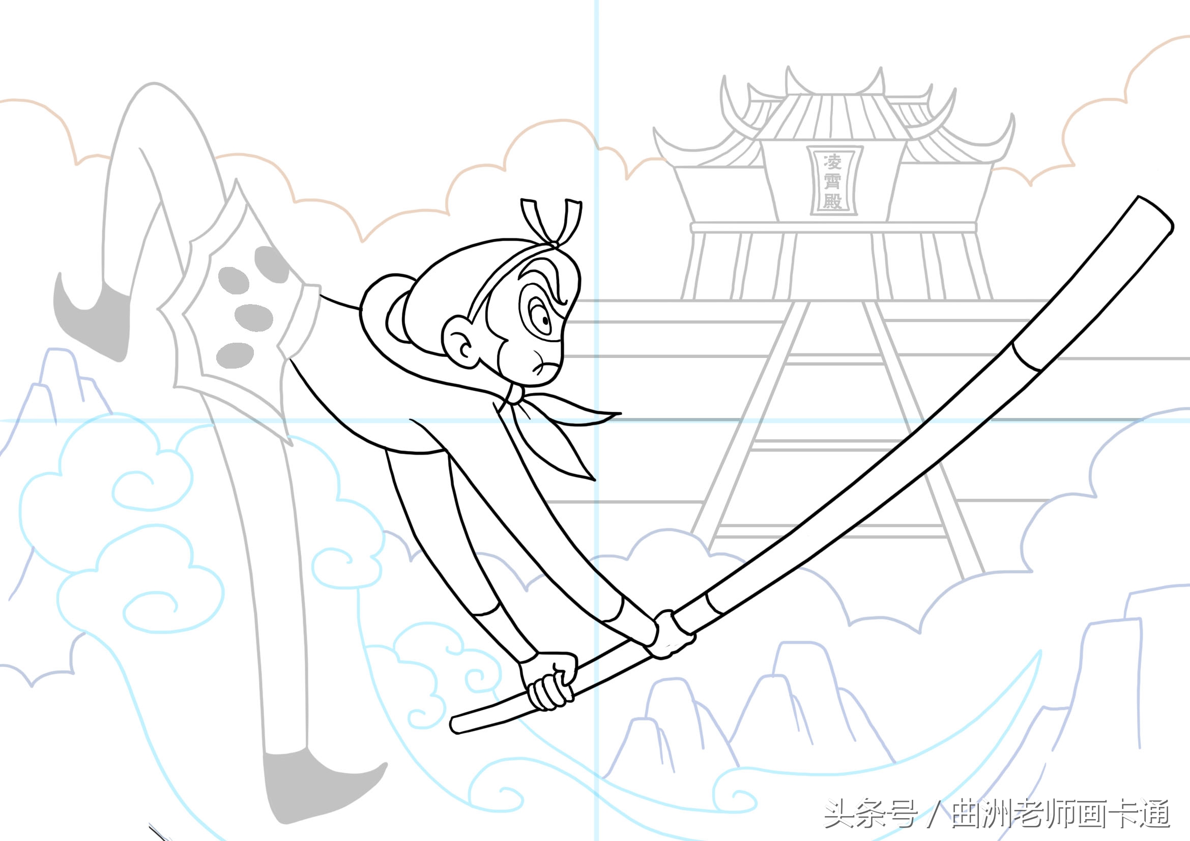 幼儿园西游记角色孙悟空怎样画,西游记简图幼儿画孙悟空