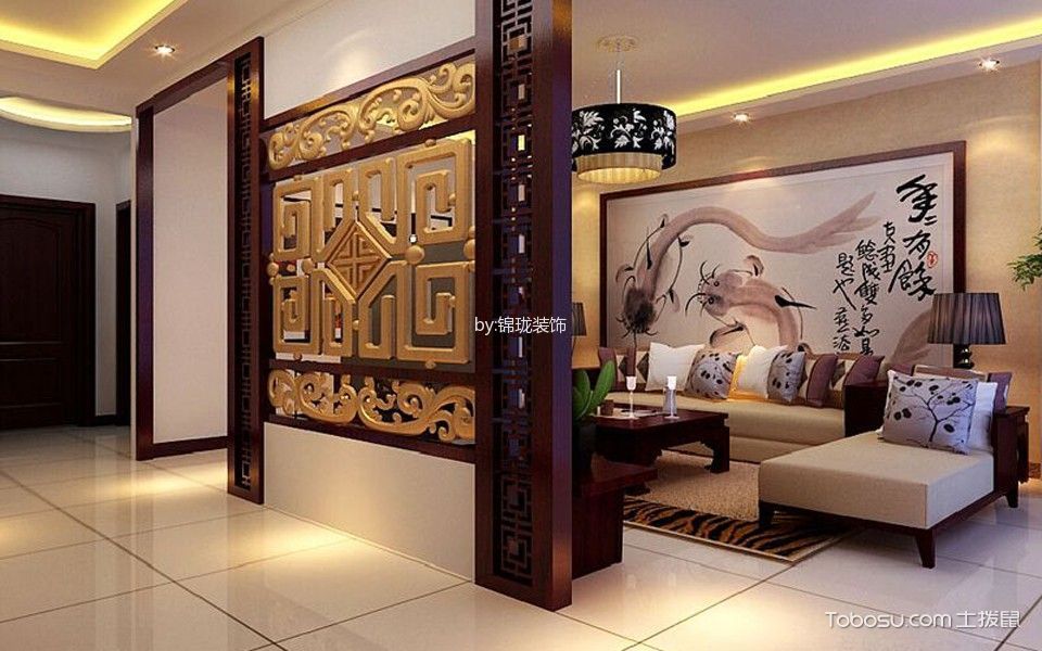 中式客厅隔断花格带柜,郑州中式花格隔断屏风