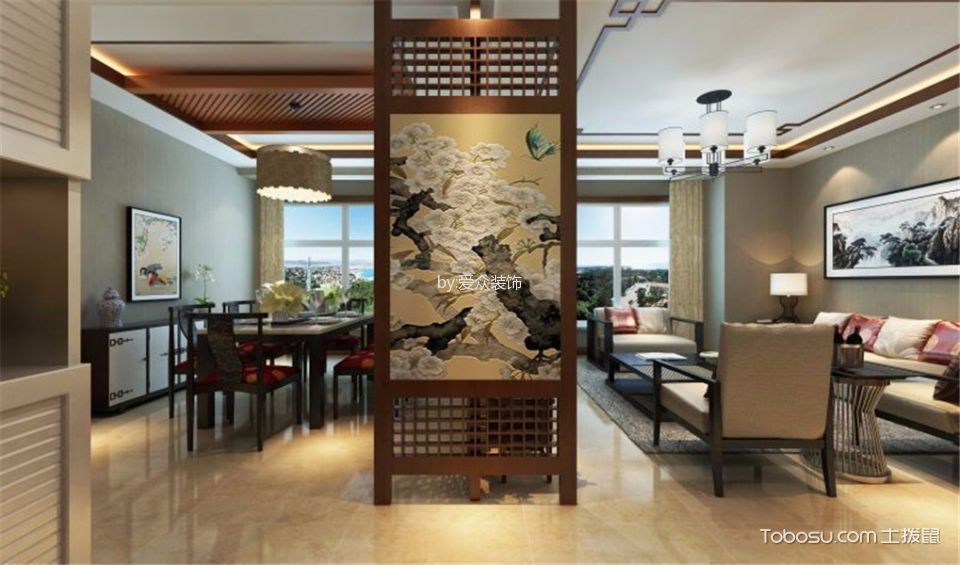 中式客厅隔断花格带柜,郑州中式花格隔断屏风