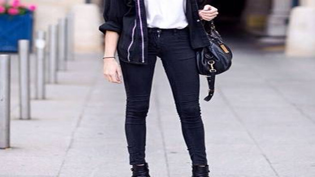 上衣大大大,裤子紧紧紧,秋冬都这么穿~