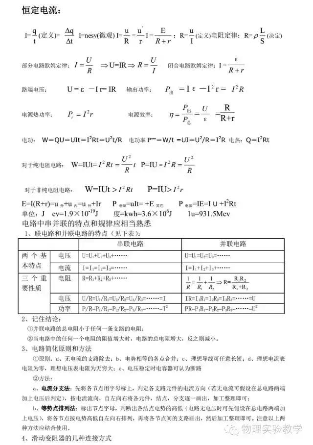 高中物理小高考电学知识点讲解,高中物理电学知识点大总结归纳