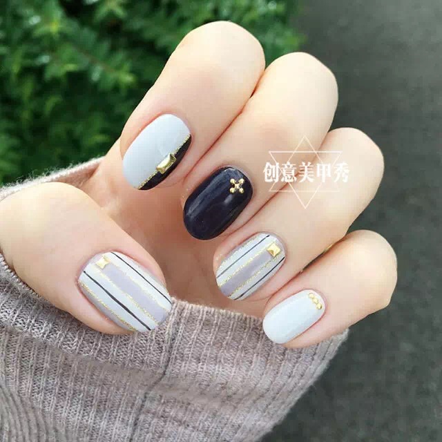 胖手显白简单美甲,短胖手适合做什么美甲