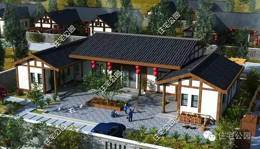 三合院东西厢房二层效果,传统三合院房顶