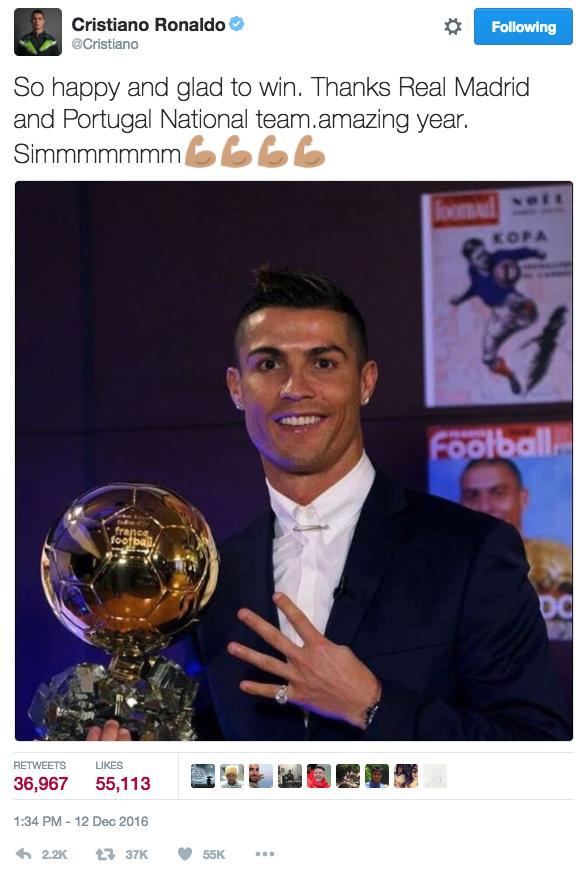 c罗金球奖发言落泪,c罗怎么评价梅西金球奖