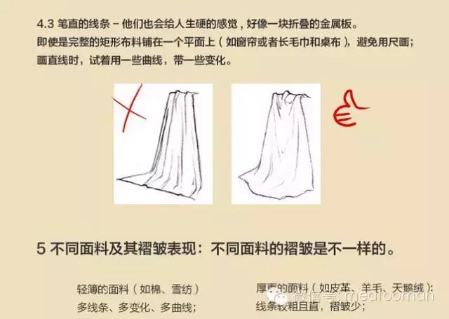 褶皱衣服的画法,古风衣服褶皱画法