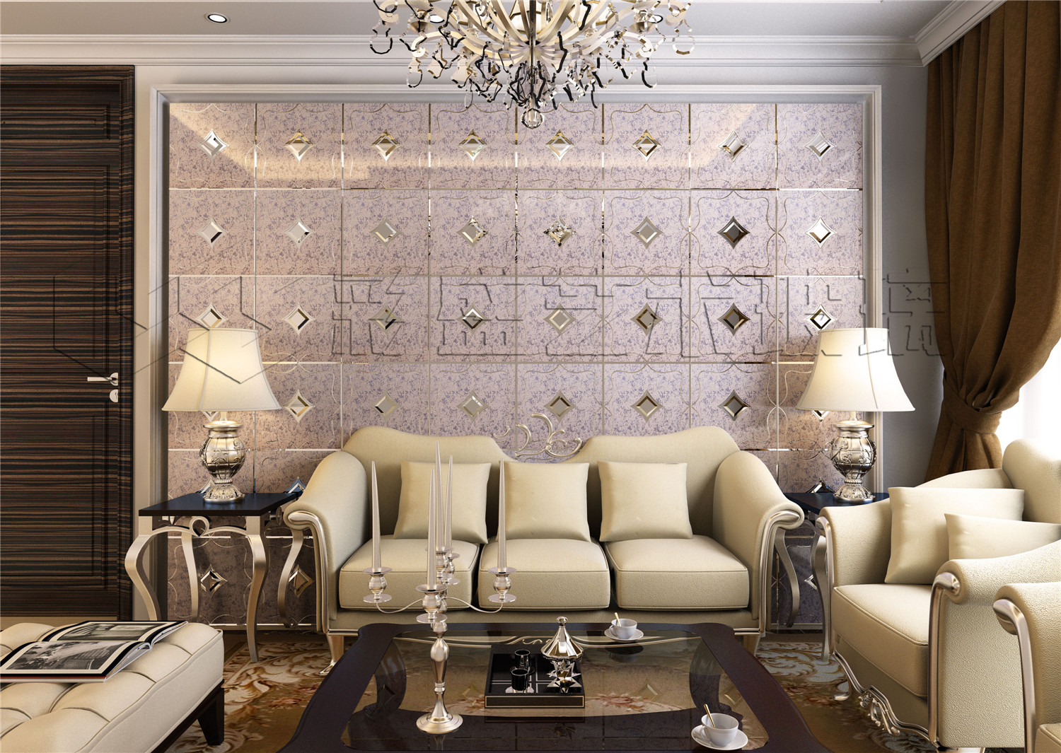 玻璃镜墙装修效果图,玻璃背景墙效果图大全2020款