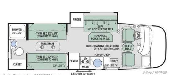 美式a型拖挂房车6人,美式a型拖挂房车