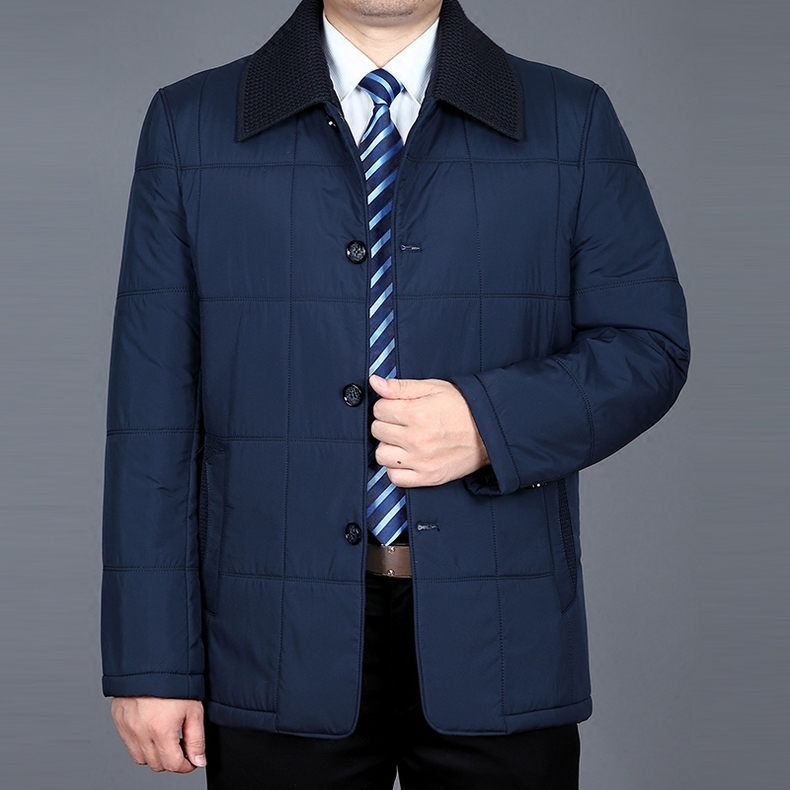胖子男士棉衣外套加厚款丝棉夹克,爸爸穿的外套加绒显帅
