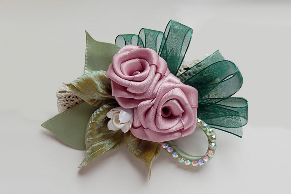 手工发饰diy仿真花朵,玫瑰花手工发夹