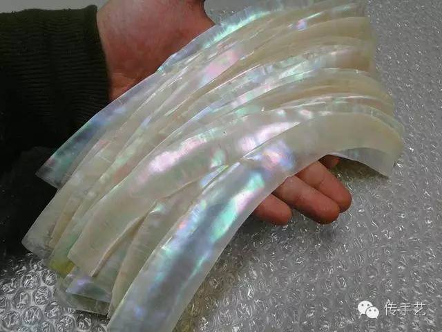 把贝壳焯水，去皮，切片，然后变魔术螺钿工艺（附制作工艺）