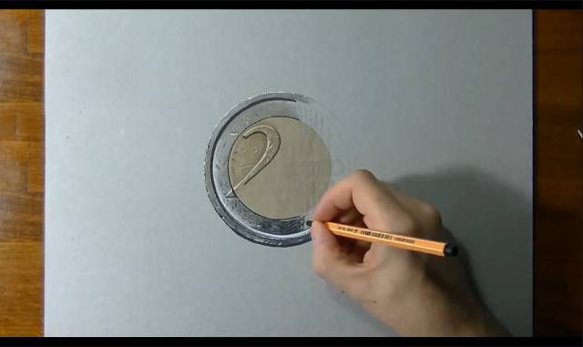 3D立体写实彩铅画视频教程，教你画出写实彩铅硬币