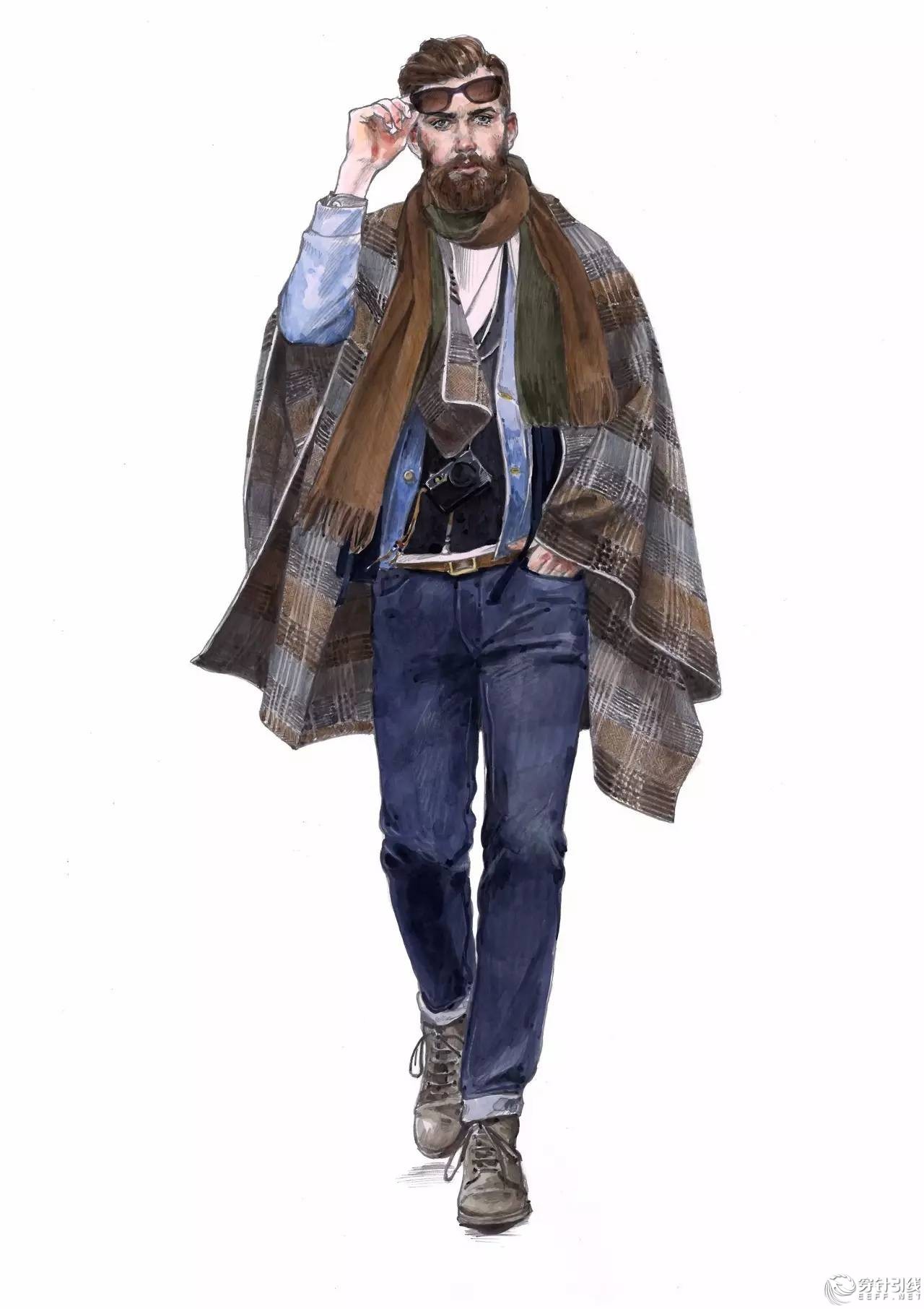 服装设计手绘时装,手绘时尚潮流服装