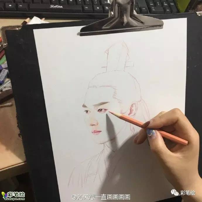 神似！彩铅画三生三世十里桃花中的姑姑白浅和太子夜华