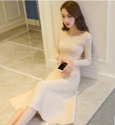 碎花裙连衣裙春秋七分袖雪纺,长袖春秋雪纺黑碎花连衣裙最新款