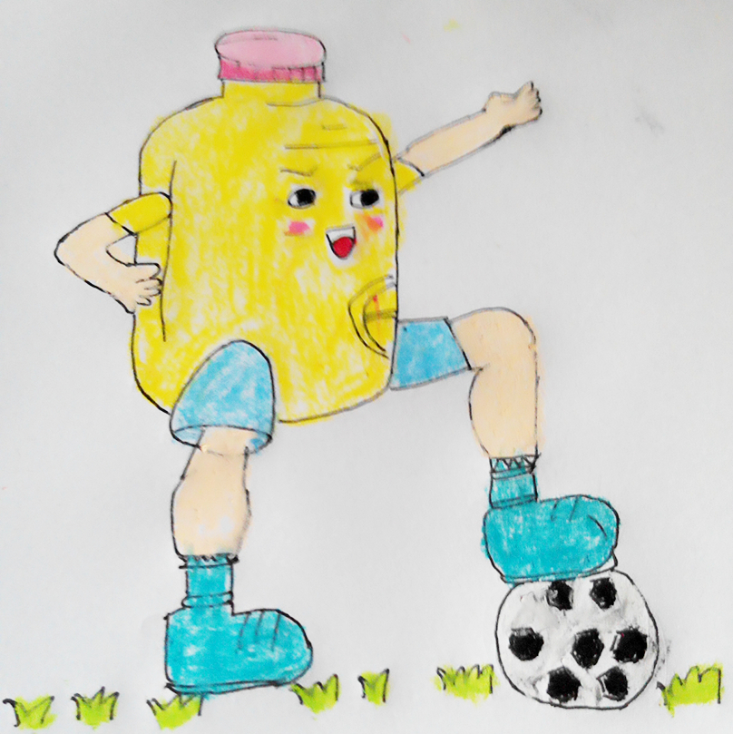 幼儿踢足球美术创意画作品,幼儿园小朋友踢足球简笔画