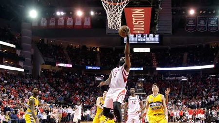 哈登一条龙绝杀勇士,哈登最诡异进球