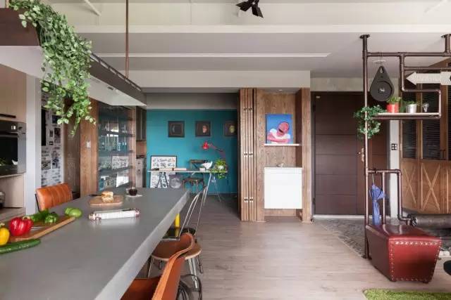 122㎡温馨酷炫工业宅，满足吃货一家的所有理想！（评论有礼）