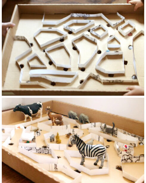 废纸箱做户外儿童玩具,废纸箱做可爱的宝宝