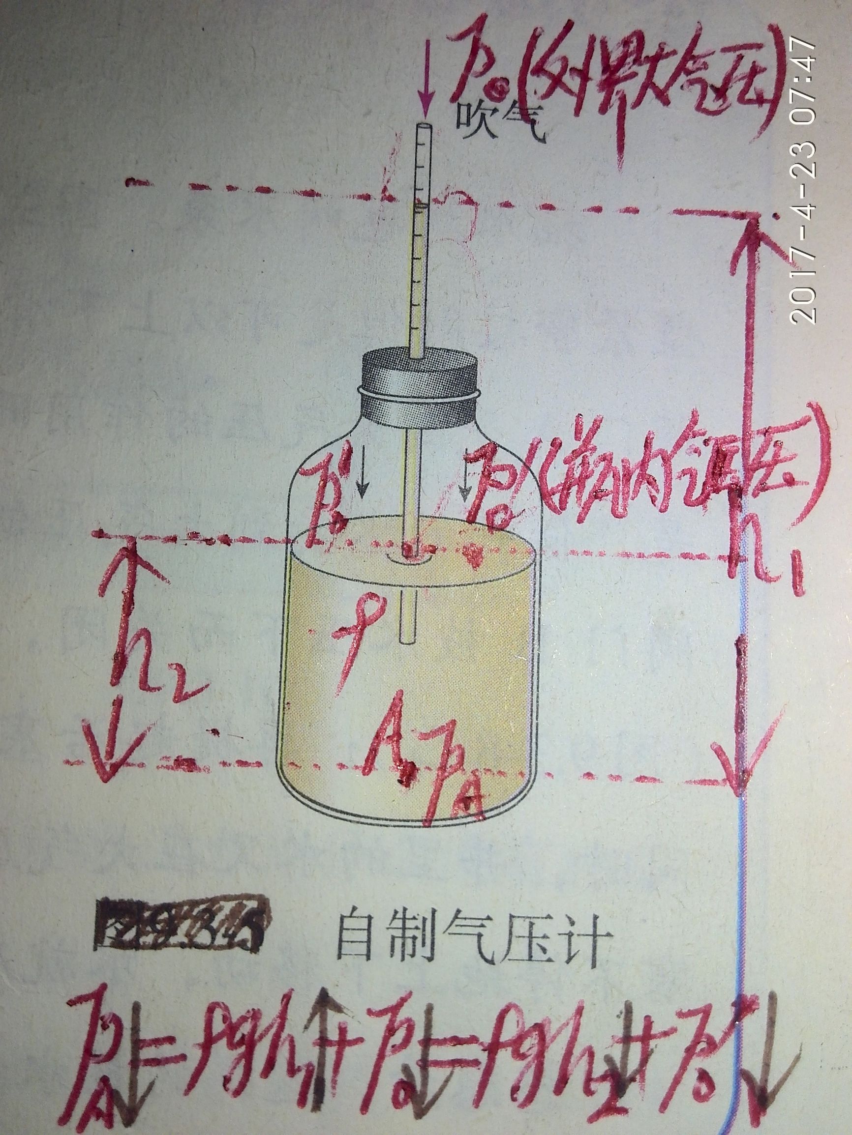 初中物理课本哪一册讲大气压强,初中物理估测大气压注意事项