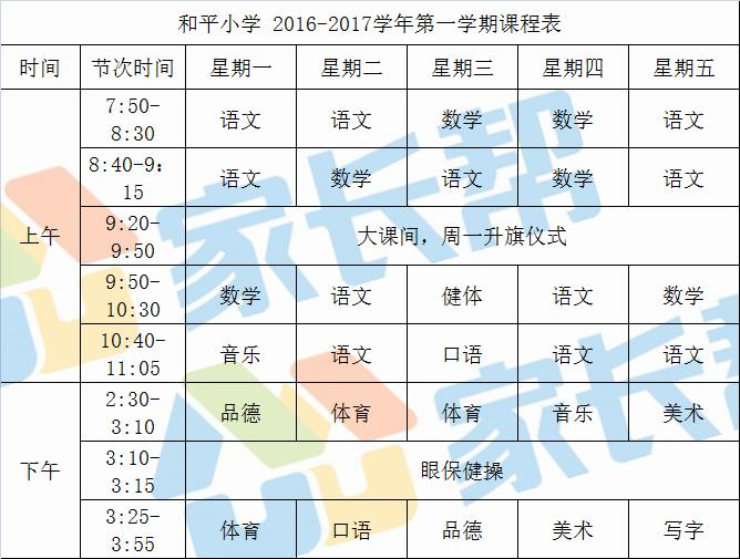 合肥小学1年级课程,合肥市第一中学课程表