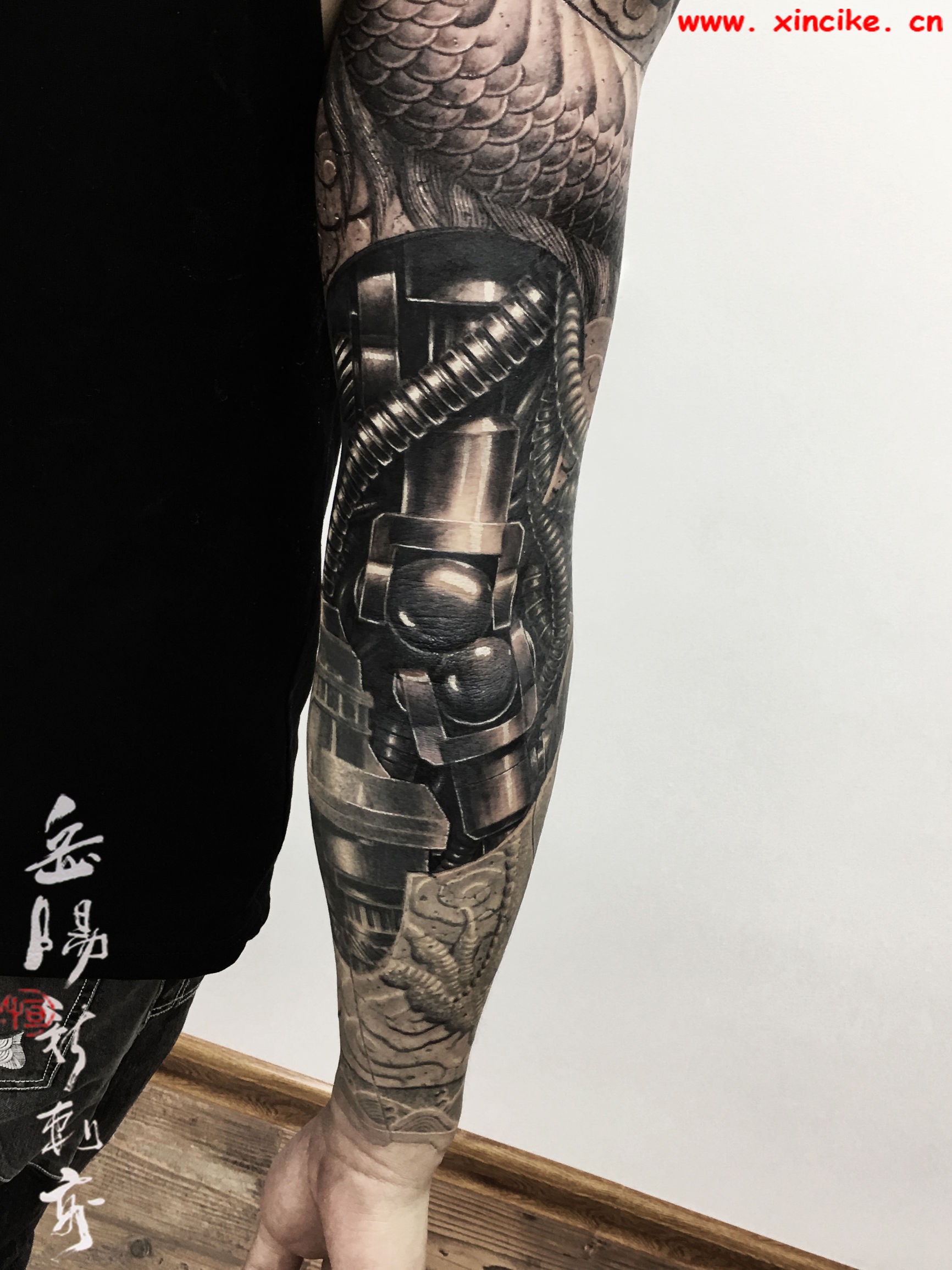 岳阳新刺客纹身图,岳阳新刺客花臂纹身作品