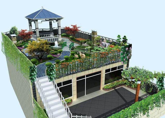楼顶上的花园设计,楼顶花园设计案例欣赏