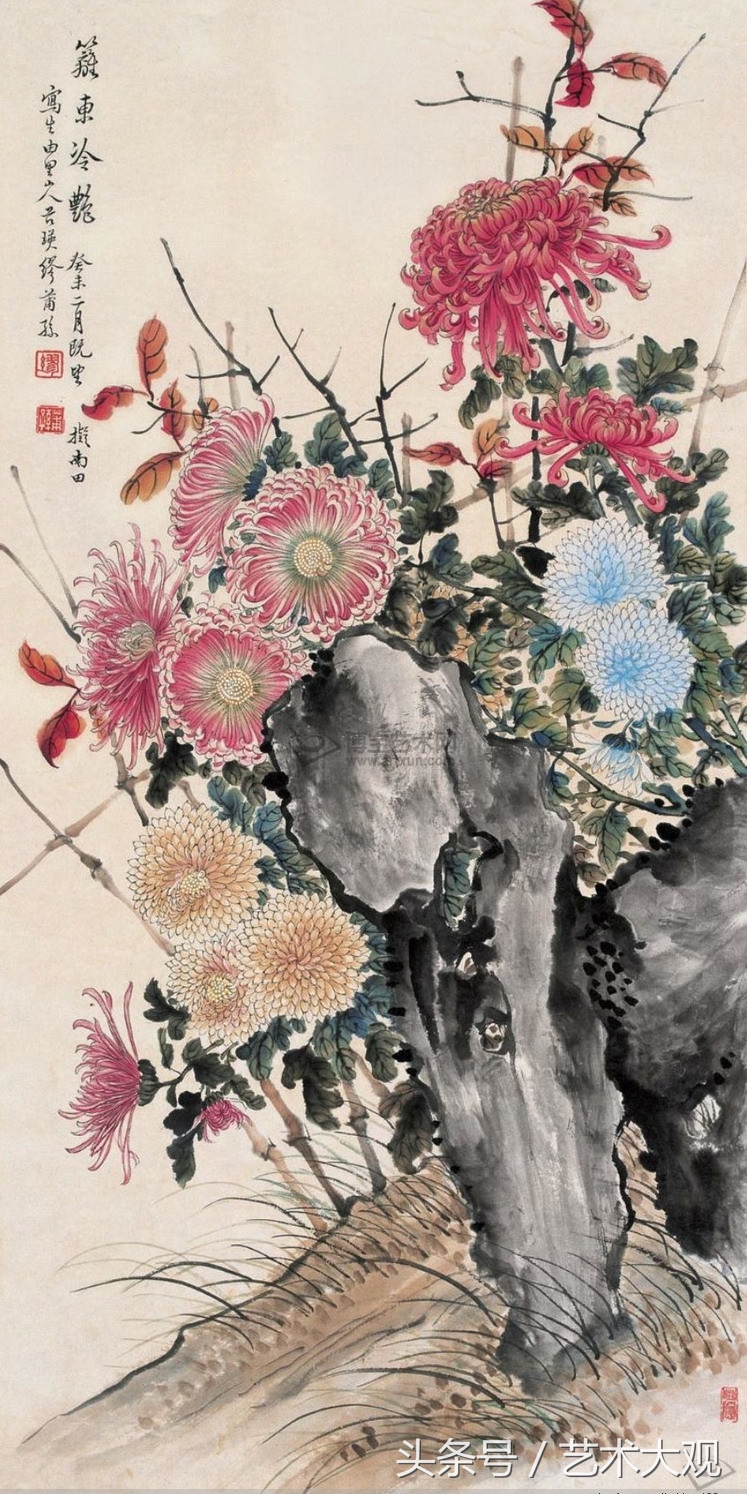 缪谷瑛国画菊花,缪谷瑛菊花画法