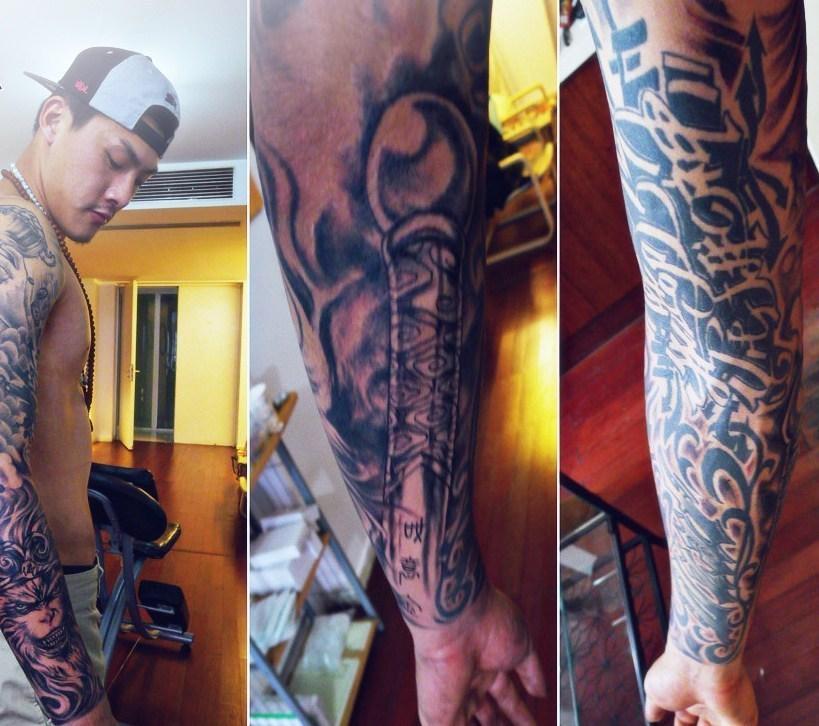 中国国脚的霸气纹身，郑智纹身感人，权健核心同花顺纹身抢眼