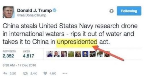 特朗普推特现一神秘新词，全世界都在忙着猜