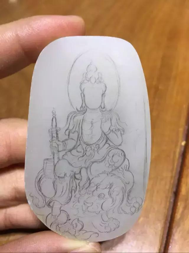 玉雕设计手稿图地藏 (苏州玉雕作品文殊菩萨)