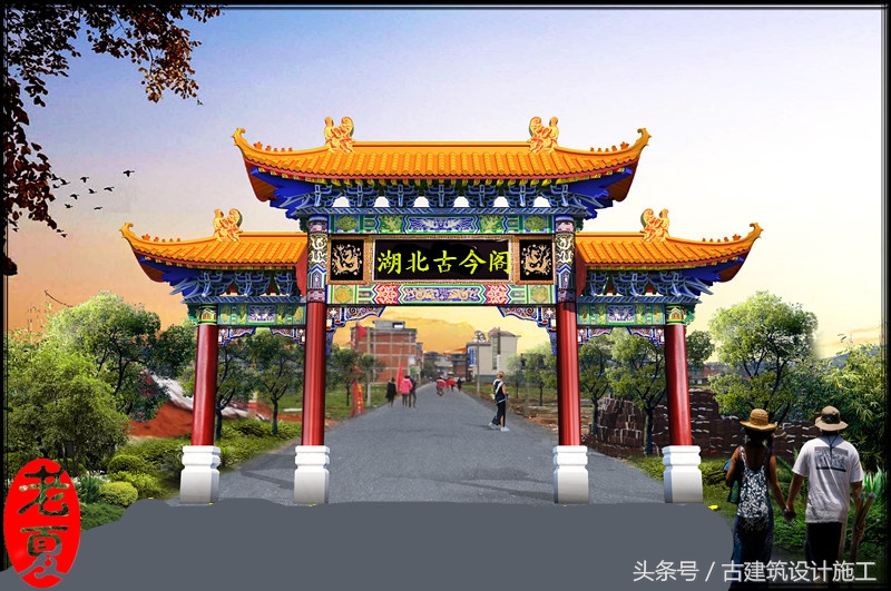 不锈钢仿古门楼牌坊,仿古建筑门楼牌坊