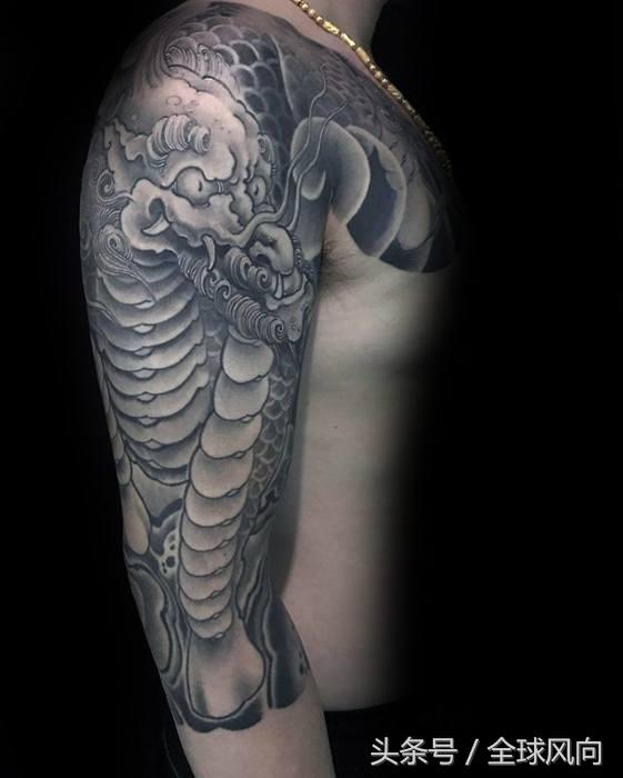 麒麟上云纹身图片大全,麒麟的纹身图案大全