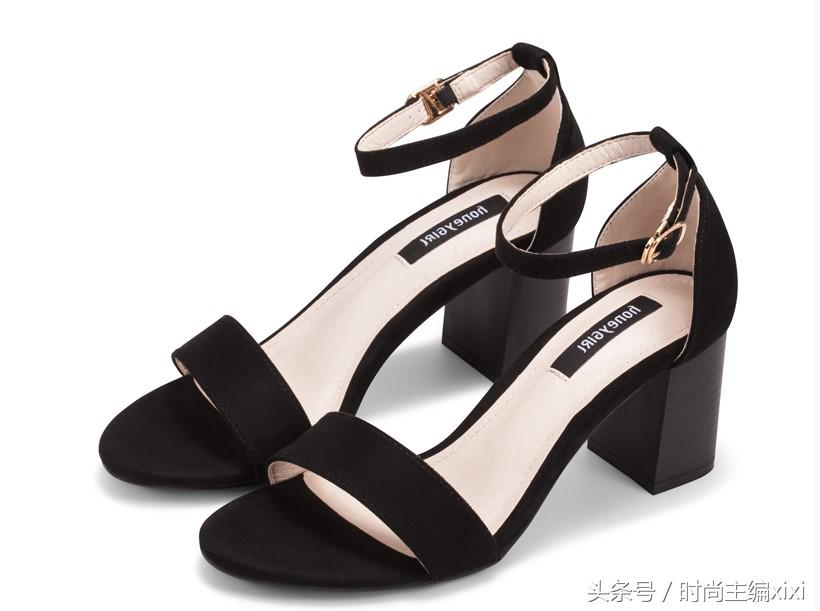 一字带高跟凉鞋女粗跟2022年新款,高颜值粗跟凉鞋让你美爆整个夏天