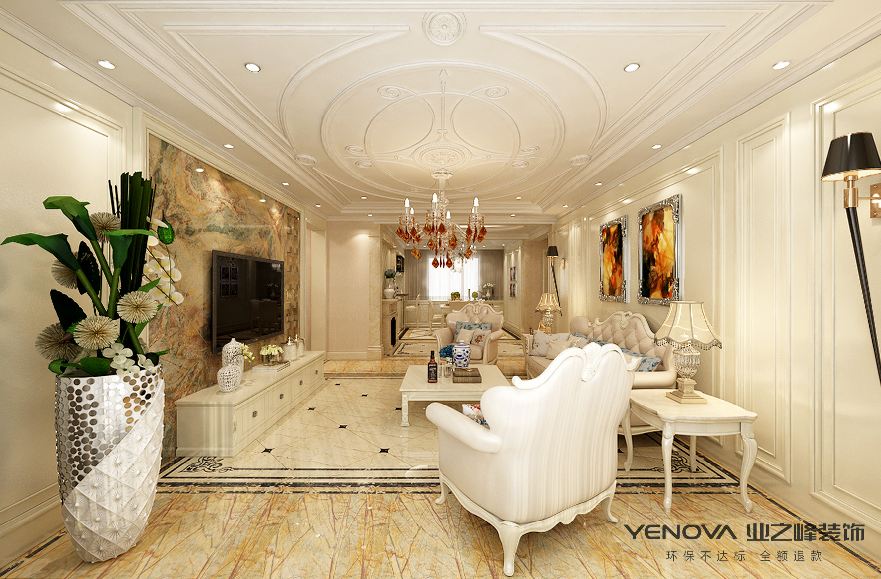 15万装修全屋欧式风格图,8万元60平米装修效果图