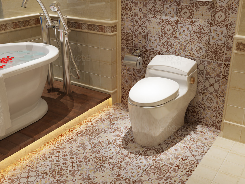 图案不同的花砖优缺点,白色砖和花砖贴出来的效果