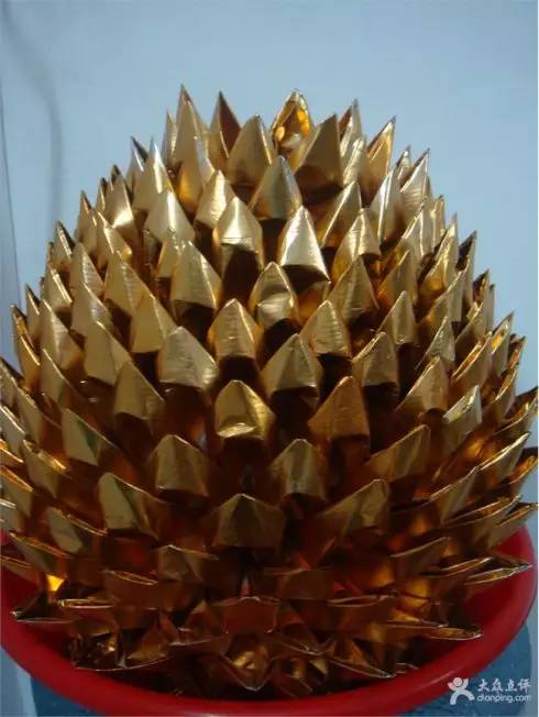 中秋节拜月娘折纸教程视频,黄纸手工折纸菠萝元宝