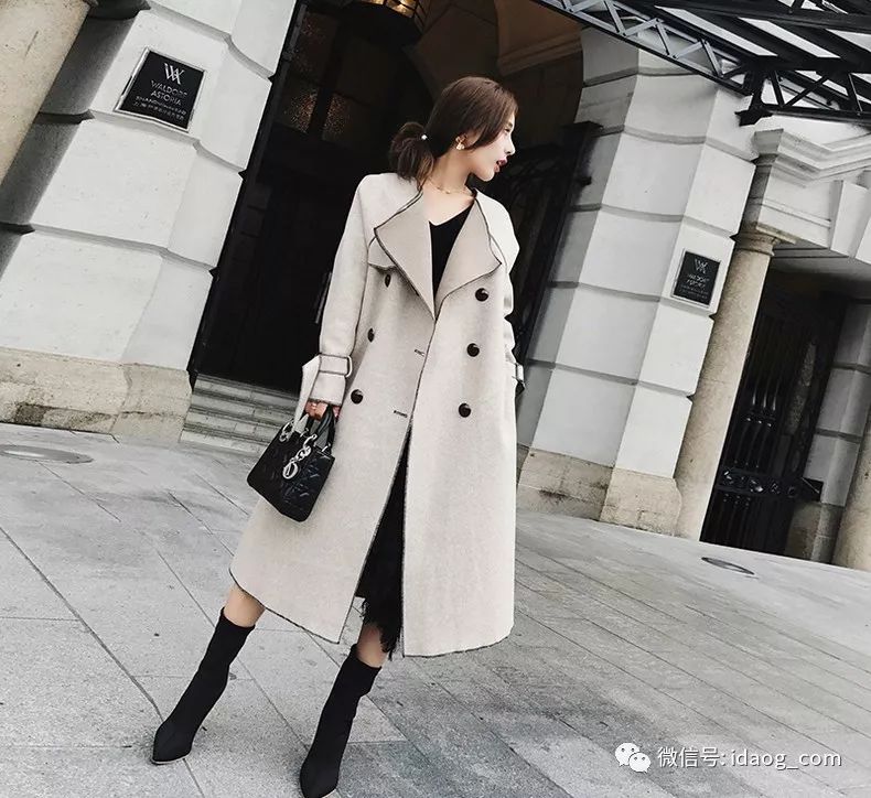 双排扣羊绒大衣怎么穿好看,双排扣系带大衣