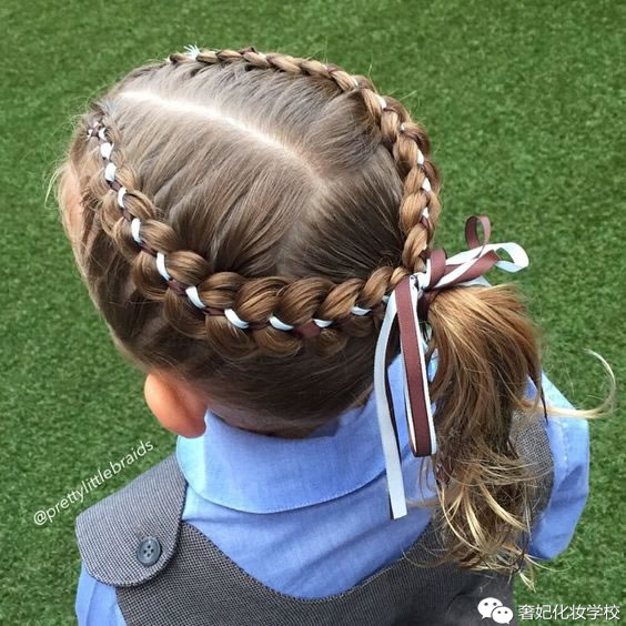 编发儿童简单又漂亮中长发小公主,斜辫子的小公主编发