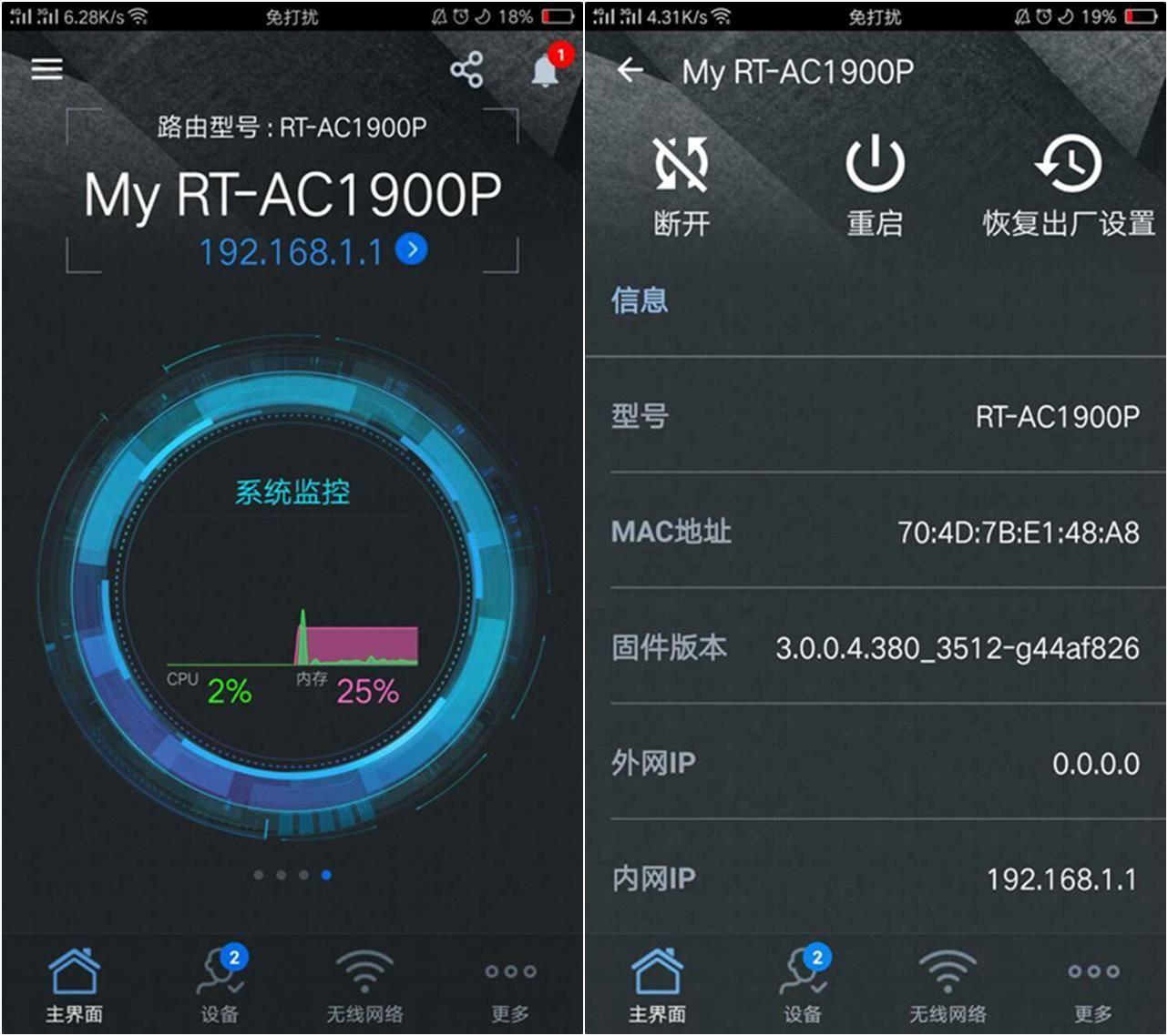 华硕ac1900p详细参数,华硕rt-ac1900双频合一