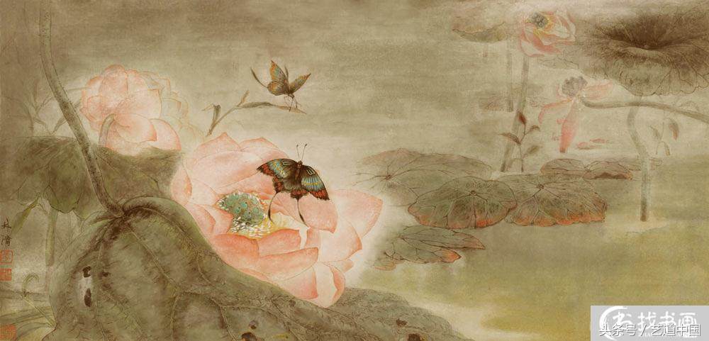 非学院派画师,画师画的荷花有多美