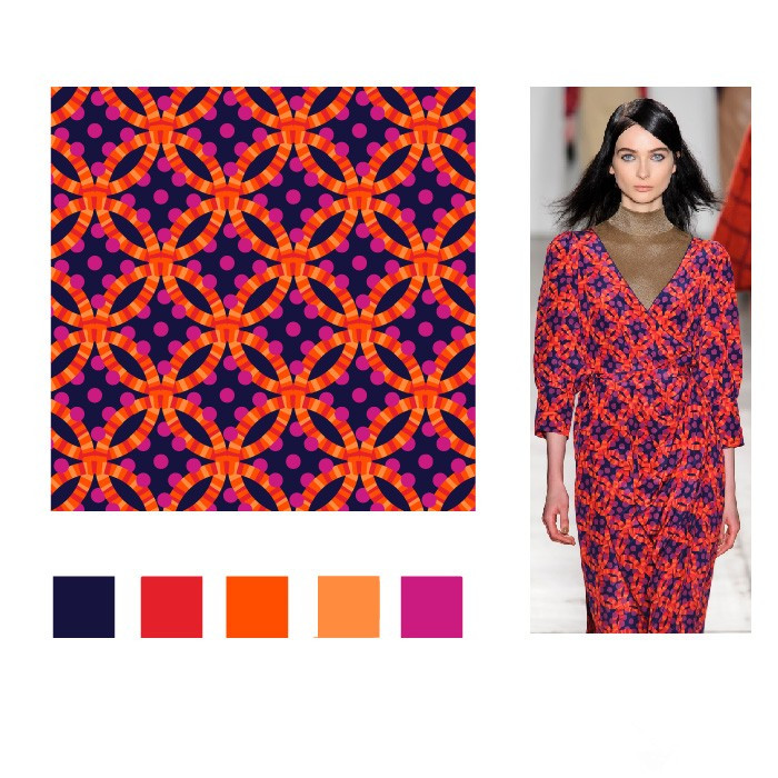 秀场系列服装配色效果图,彩色印花时尚秀图片高清