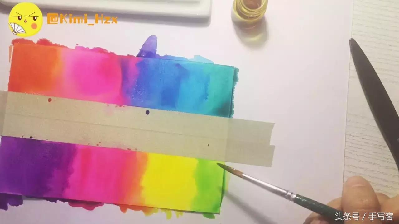 七夕快到了，亲手做一张彩虹手写染卡送给Ta吧~