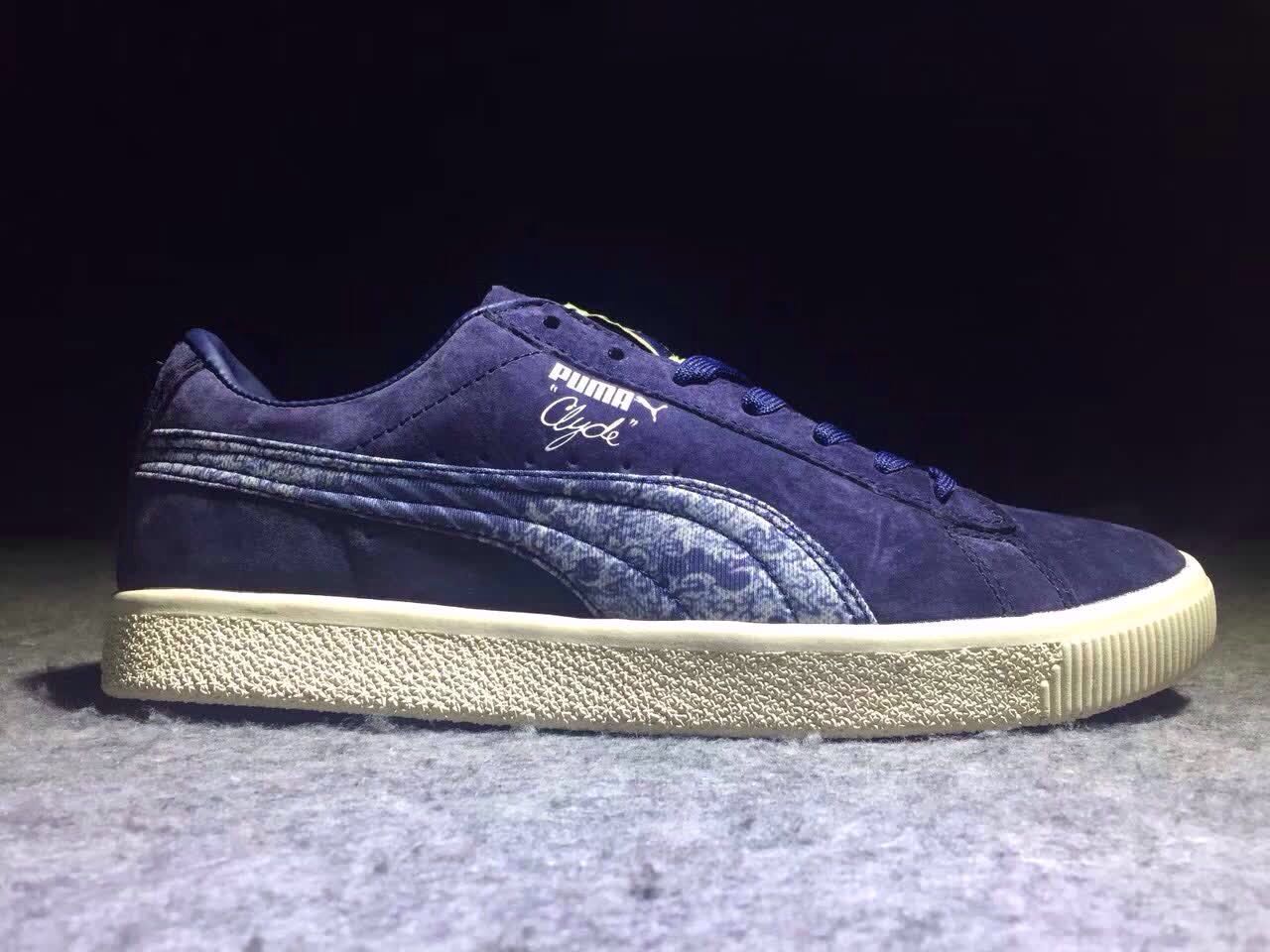 PUMAClyde系列复古板鞋MarineDay深蓝浪花