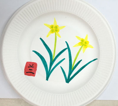 一次性纸盘梅兰竹菊,幼儿纸盘手工梅兰竹菊