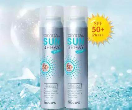 韩国recipe水晶透明防晒喷雾,韩国recipe防晒喷雾