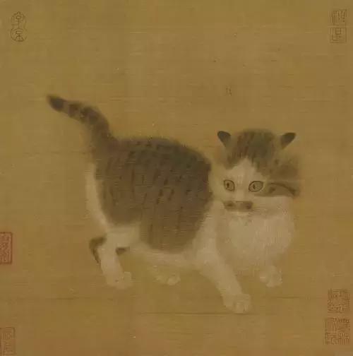唐伯虎画猫名家作品,中国古代名家画的猫
