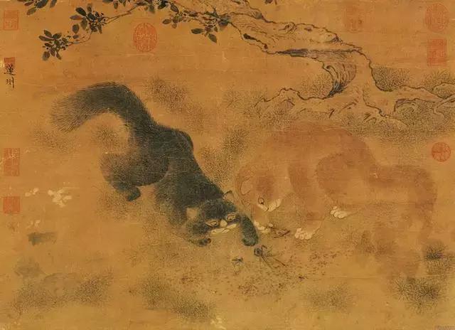 唐伯虎画猫名家作品,中国古代名家画的猫