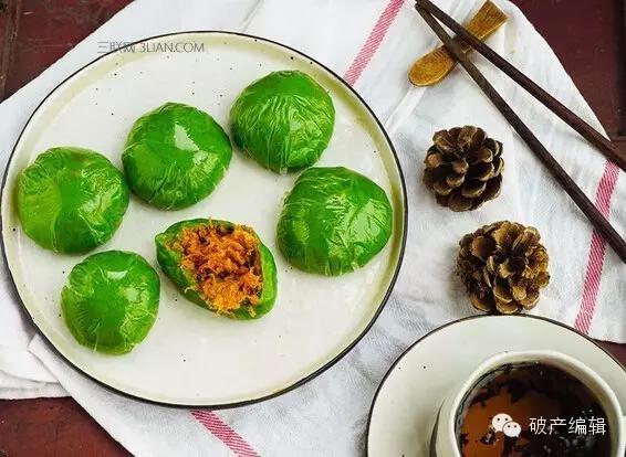 清明时最好吃的青团,清明团子咸蛋黄