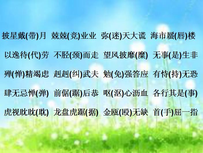 初中语文常见错别字成语,初一语文错别字归纳大全