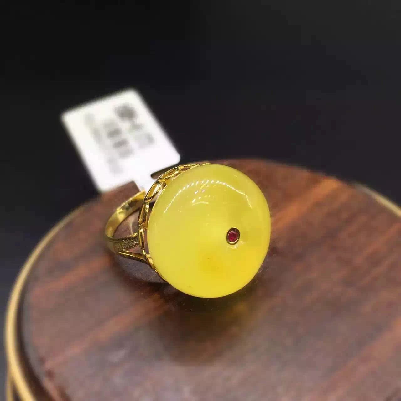 蜜蜡琥珀戒指,蜜蜡戒指精品欣赏